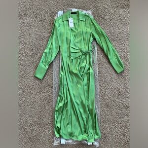 New Mango satin draped dress